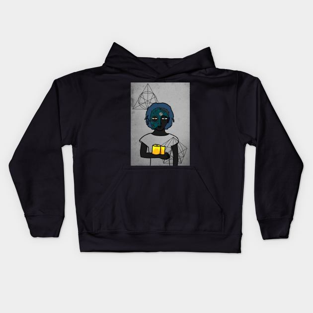 Inner Light - A Portrait Highlighting Inner Beauty and Radiance Kids Hoodie by Hashed Art